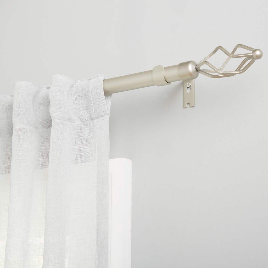 ATI Home Lancelot 1" Adjustable Window Curtain Rod and Finial Set