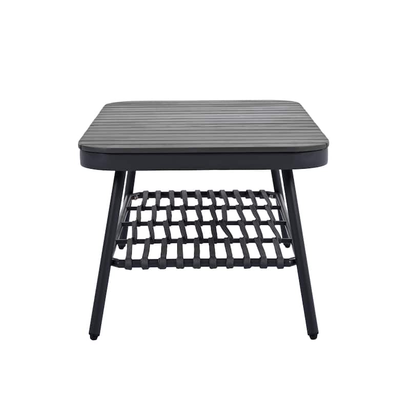4-Piece Outdoor Patio Furniture Set, All Weather Sectional Furniture Set with Woven Rope Chairs and Coffee Table