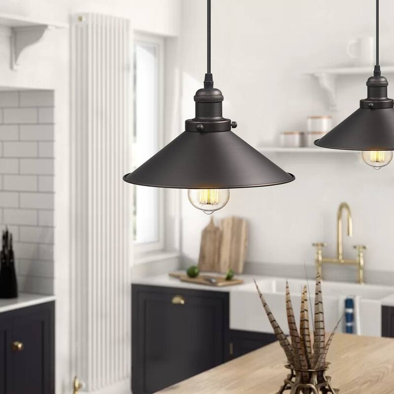 Pendant Light, Oil Rubbed Bronze Finish - 10.2" x 10.2" x 5.3"