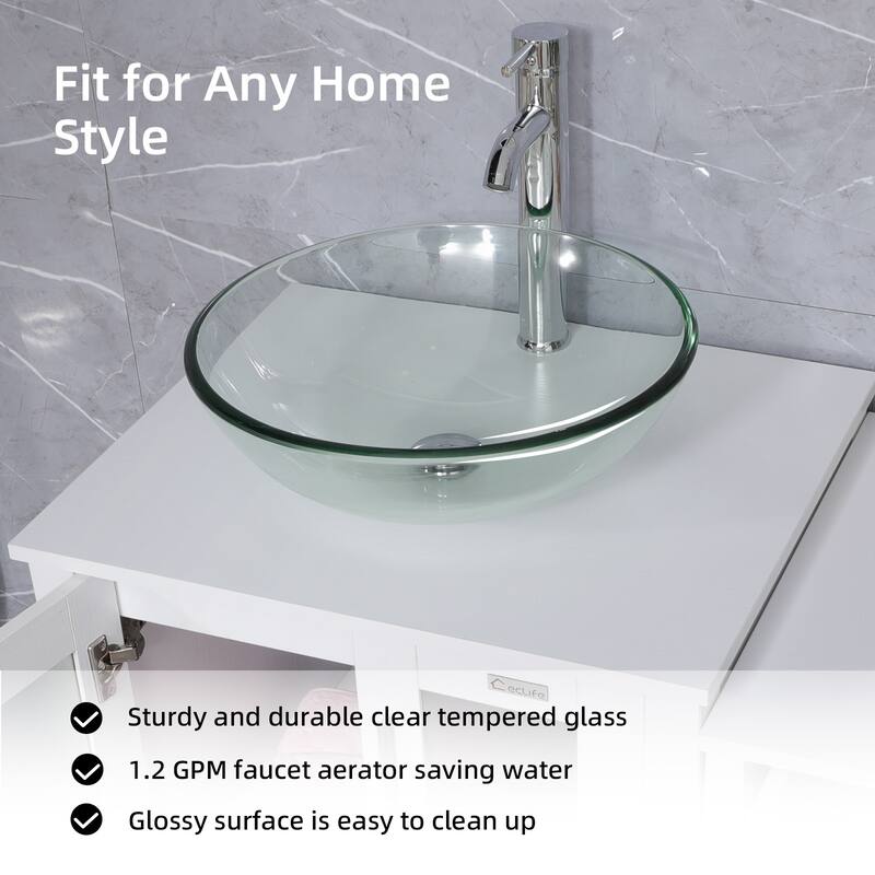 72" Bathroom Vanity Set Vessel Sink Cabinet Mirror Combo
