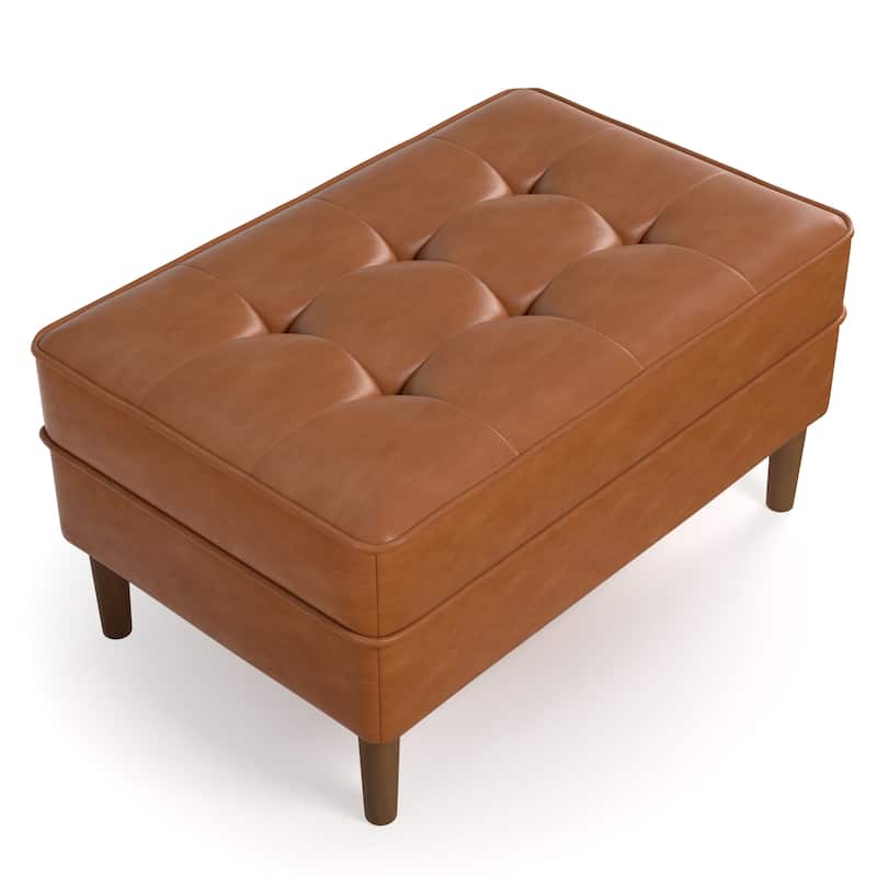 Zander Genuine Leather Rectangular Ottoman