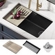 preview thumbnail 92 of 122, KRAUS Bellucci Workstation Undermount Granite Composite Kitchen Sink 29" L x 19" W (sink KGUW2-30MBL) - Metallic Black