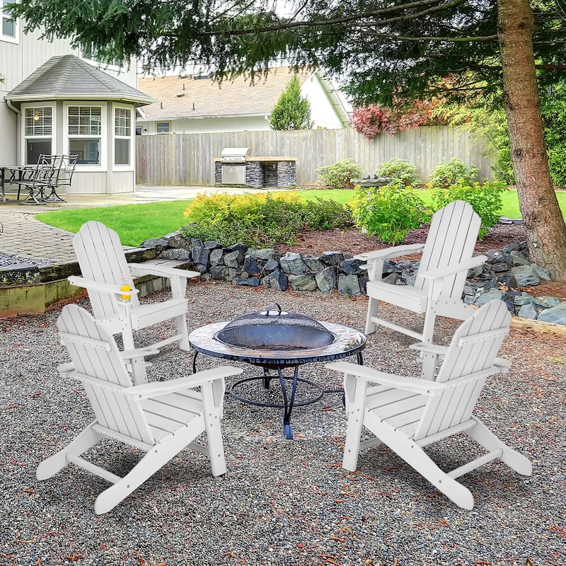 2PCS Adirondack Chair Fire Pit Chairs Weather Resistant Patio Chair