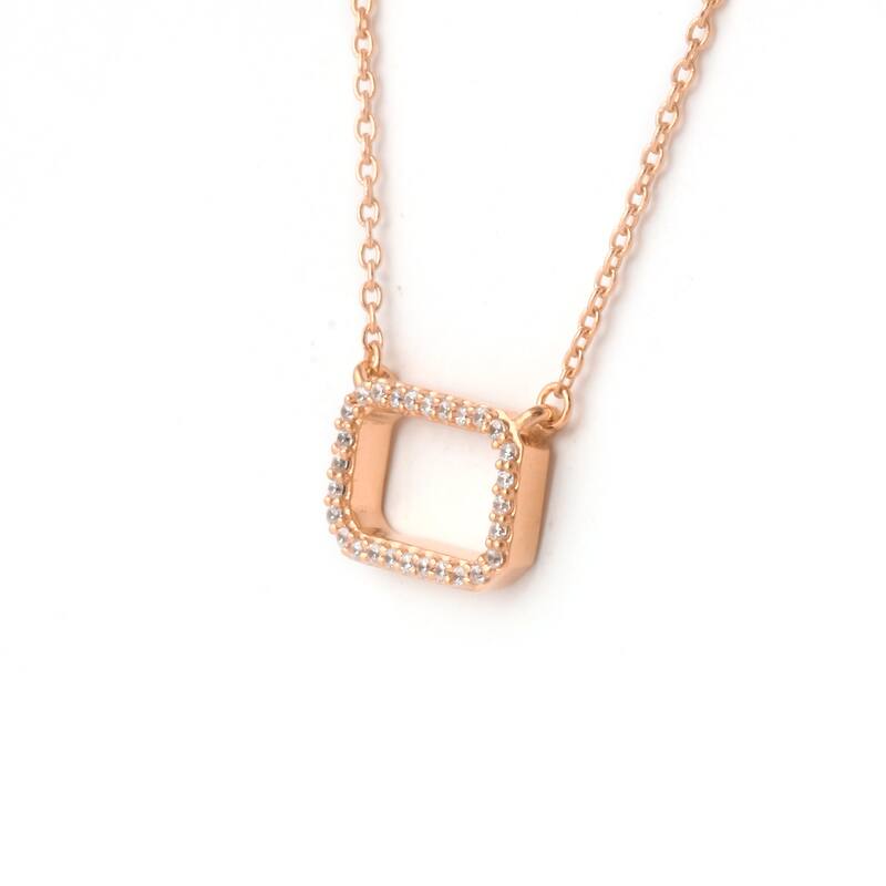 1/10ct Diamond Geometric Pendant Necklace in Silver for Women