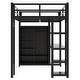 preview thumbnail 5 of 9, Metal Multi-functional Full Size Loft Bed with Desk,Shelves,Wardrobe,Kids and Baby