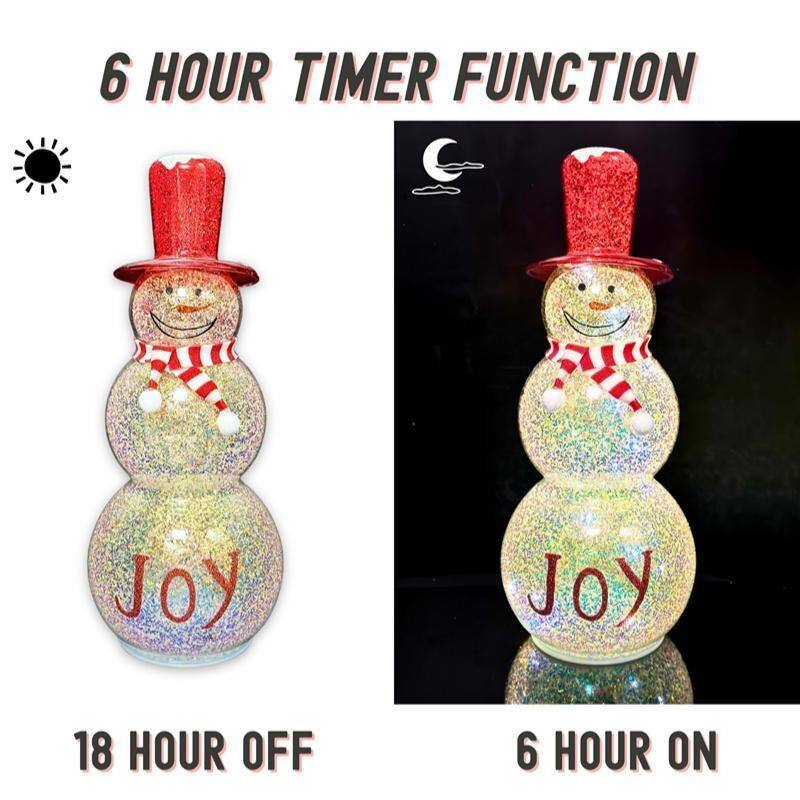 LED Snowman Table Light - Christmas Decor with Hat & Scarf, Battery Operated Holiday Night Light - N/A