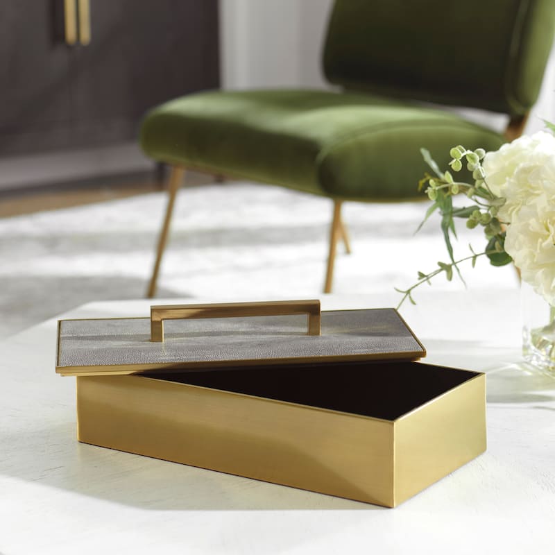 Uttermost Wessex Gray Box - 14"W x 4.75"H x 7"D