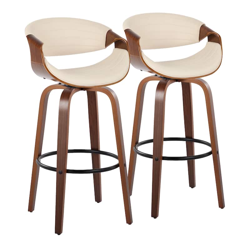 Carson Carrington Kanteborg 30" Fixed-Height Bar Stool with Round Footrest (Set of 2)