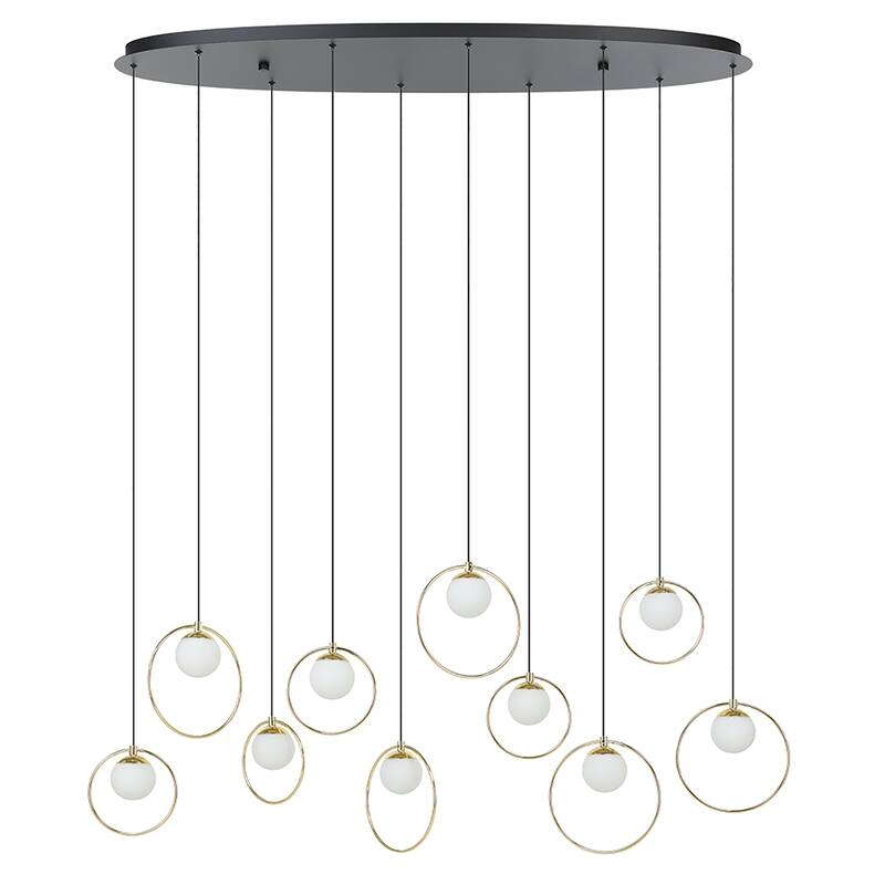 EGLO Portocolom Linear Pendant - Shiny Brass Rings