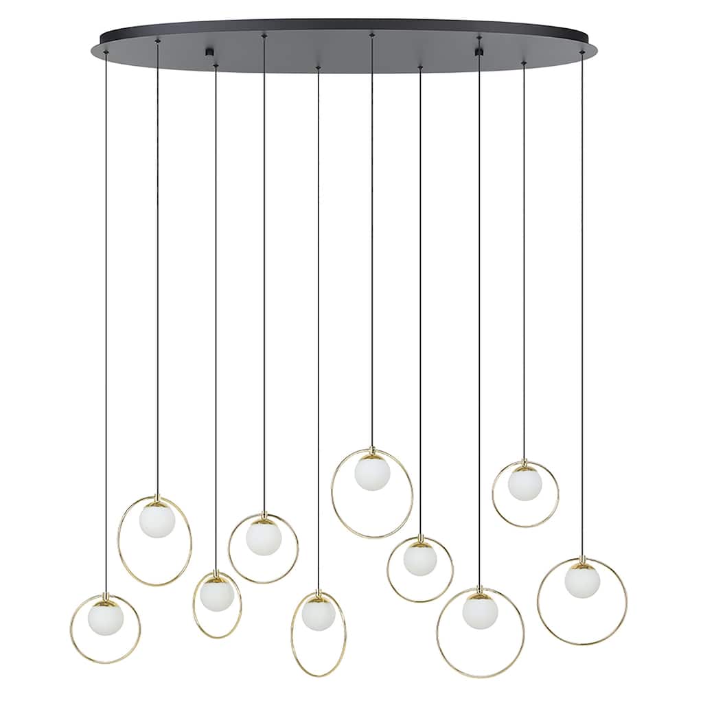 EGLO Portocolom Linear Pendant - Shiny Brass Rings