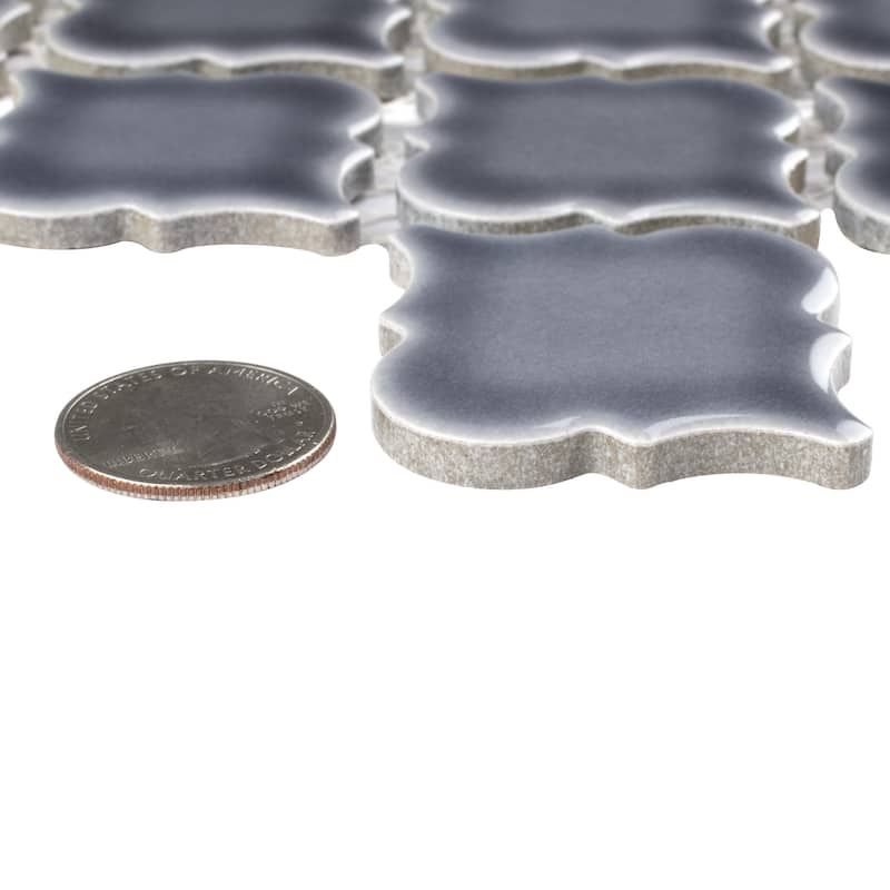 Merola Tile Hudson Tangier Imperial Grey 12-3/8" x 12-3/8" Porcelain Mosaic Floor and Wall Tile