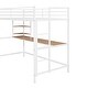 preview thumbnail 12 of 26, Modern Style Twin Metal Loft Bed with Desk, Shelve, 4-step Ladder and Guardrail, Creative Structure & Good Stability, White