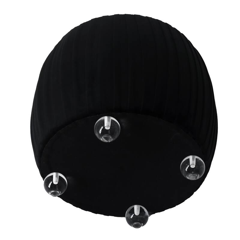 Backless Storage Stool with Velvet Upholstery - Accent for Living Room Home Decor