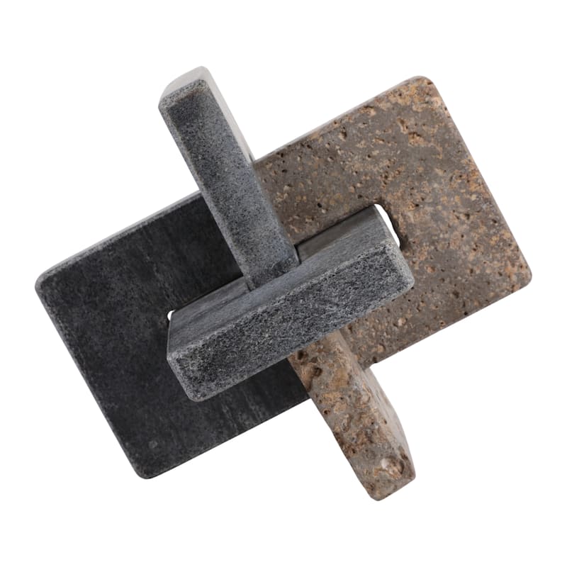 Modern Marble Travertine Knot Sculpture