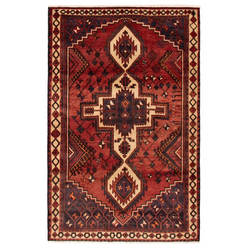 ECARPETGALLERY Hand-knotted Melis Vintage Red Wool Rug - 5'2 x 8'0 - Dark Red - 5'2 x 8'0
