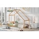 preview thumbnail 22 of 27, Twin Size House Bed Frame with Semi-Enclosed Design, Perfect for Kids