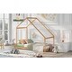preview thumbnail 3 of 8, Twin Size Wooden House Bed with Semi-Enclosed Design for Comfortable and Breathable Sleep Spaces