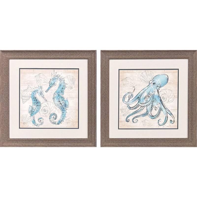 Paragon Water Creatures Framed Art - Set of 2