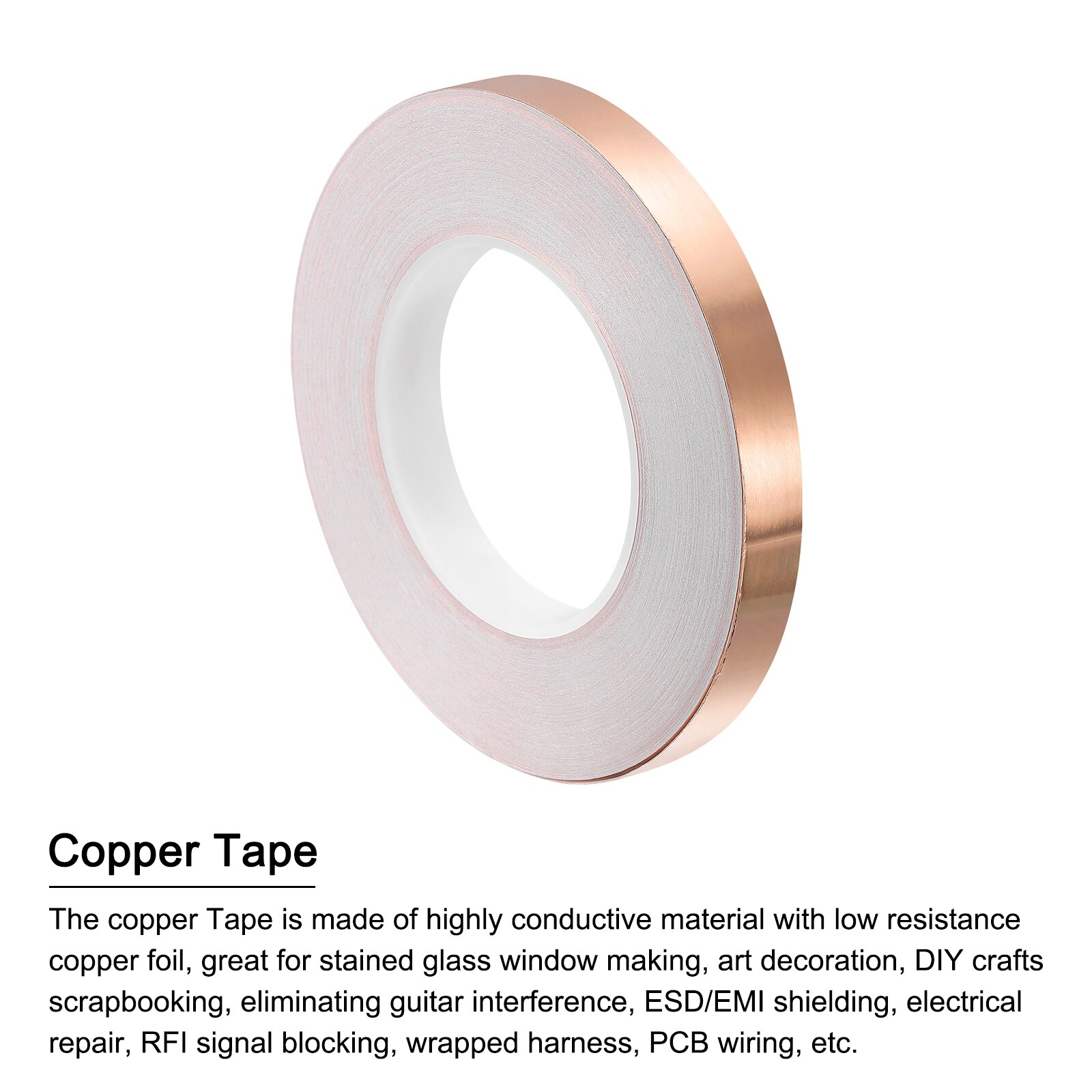 Copper Foil Tape 0.59 Inchx21 Yards 0.05 Thick Single Sided for Electronics  2Pcs