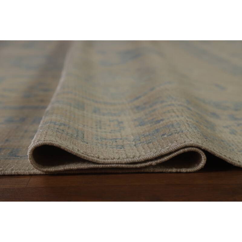 Hand Knotted Oriental 100% Wool Carpet Transitional All-Over Beige & Ivories Oushak Area Rug - 10' 6'' X 8' 2''