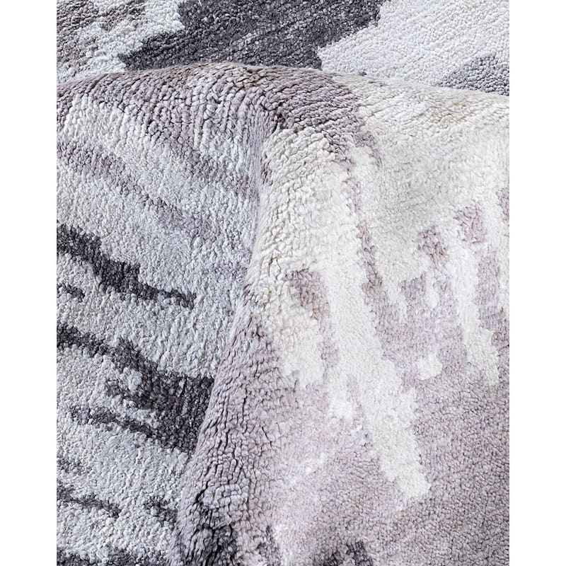 Modern One-of-a-Kind Hand-Knotted Area Rug, Gray - 9' 1" x 12' 0"