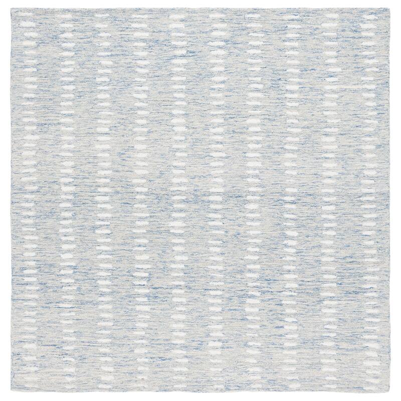 SAFAVIEH Handmade Abstract Efterpi Contemporary Wool Rug - 3' Square - Blue/Ivory