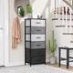 Crestlive Products Vertical Dresser Storage Tower with Wood Top - Black & Gray - 6-drawer