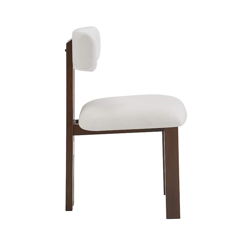 Dining Chairs Set of 2, Armless Dining Chairs with U-shaped Backrests & Metal Legs, Upholstered Lounge Chair for Kitchens