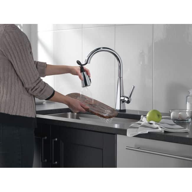 Delta Lenta Pull-Down Kitchen Faucet with On/Off Touch Activation,