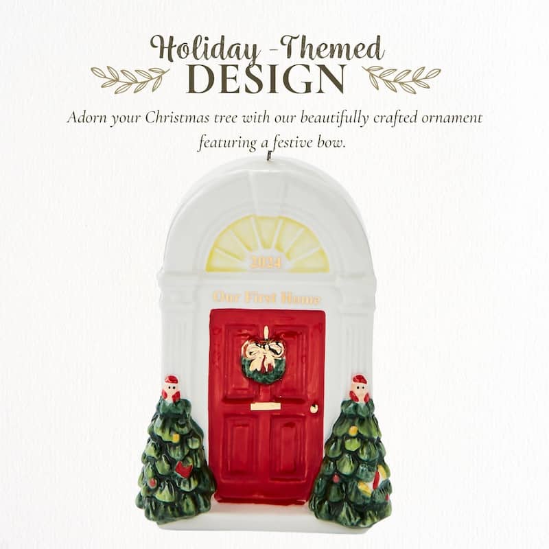 Spode Christmas Tree First Home Door Ornament - 2" D x 4" H
