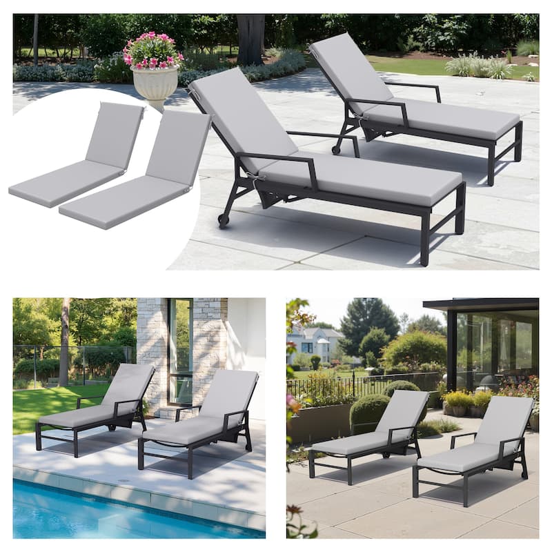 Outdoor Patio Chaise Lounge Cushion with Sunbrella