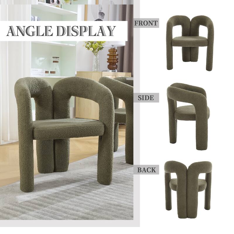 Contemporary Velvet Fabric Upholstered Accent/Dining Chair /Barrel Side Chairs Kitchen Armchair for Living Room set of 2