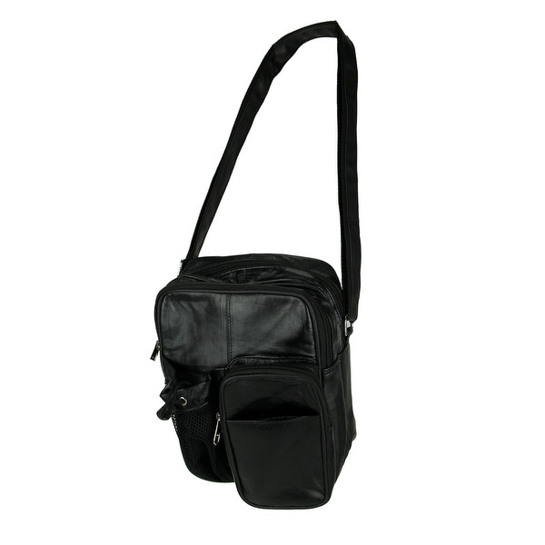 Shop Giromy Samoni Genuine Leather Crossbody Bag with Water Bottle Holder - Overstock - 28084351