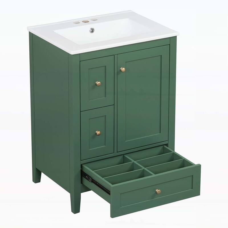 Freestanding Vanity Set with Storage,Adjustable Shelf