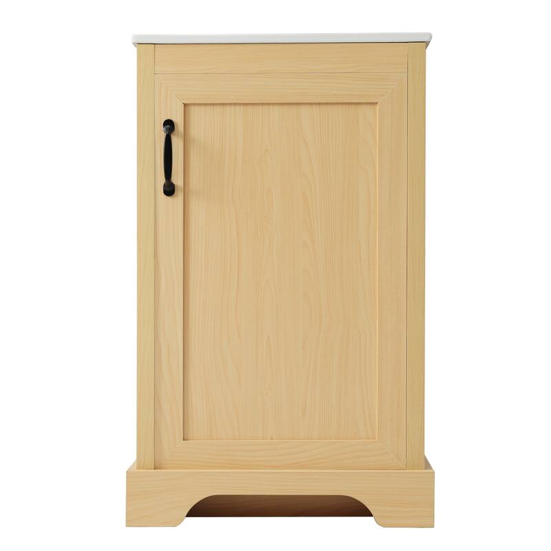 Roomfitters 20" Bathroom Vanity with Sink Soft Closing Door Storage Rack and Adjustable Shelf MDF Cabinet, Wood