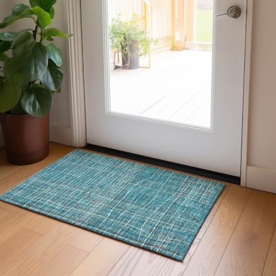 Machine Washable Indoor/ Outdoor Modern Century Chantille Rug