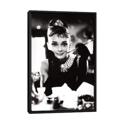 iCanvas "A Smiling Audrey Hepburn" by Radio Days Framed Canvas Print