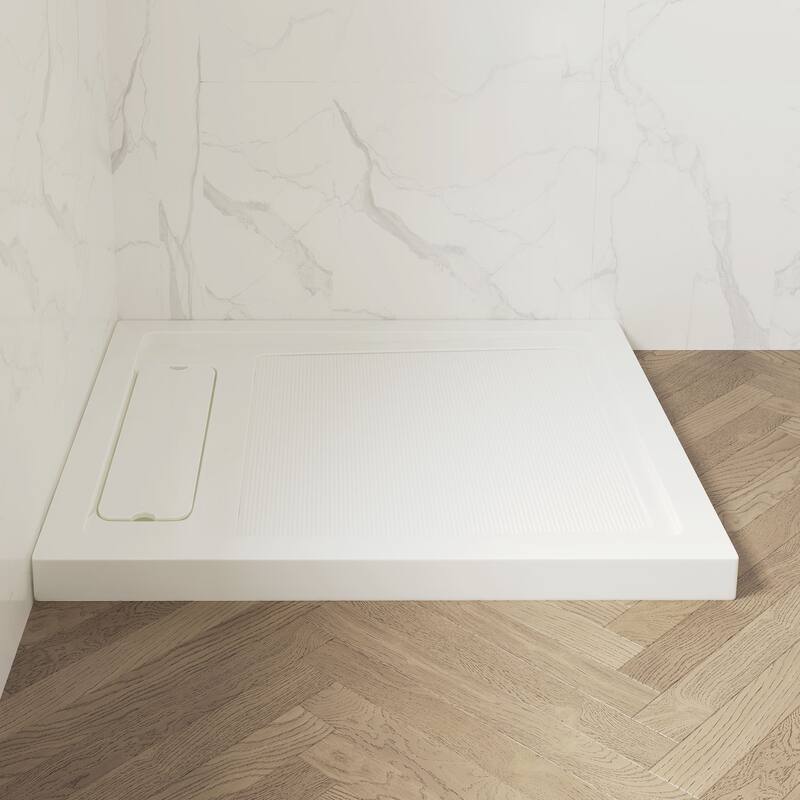 Adena White Shower Base 60x36 in white - 40 x 36 x 2.8 inches - Side Hidden