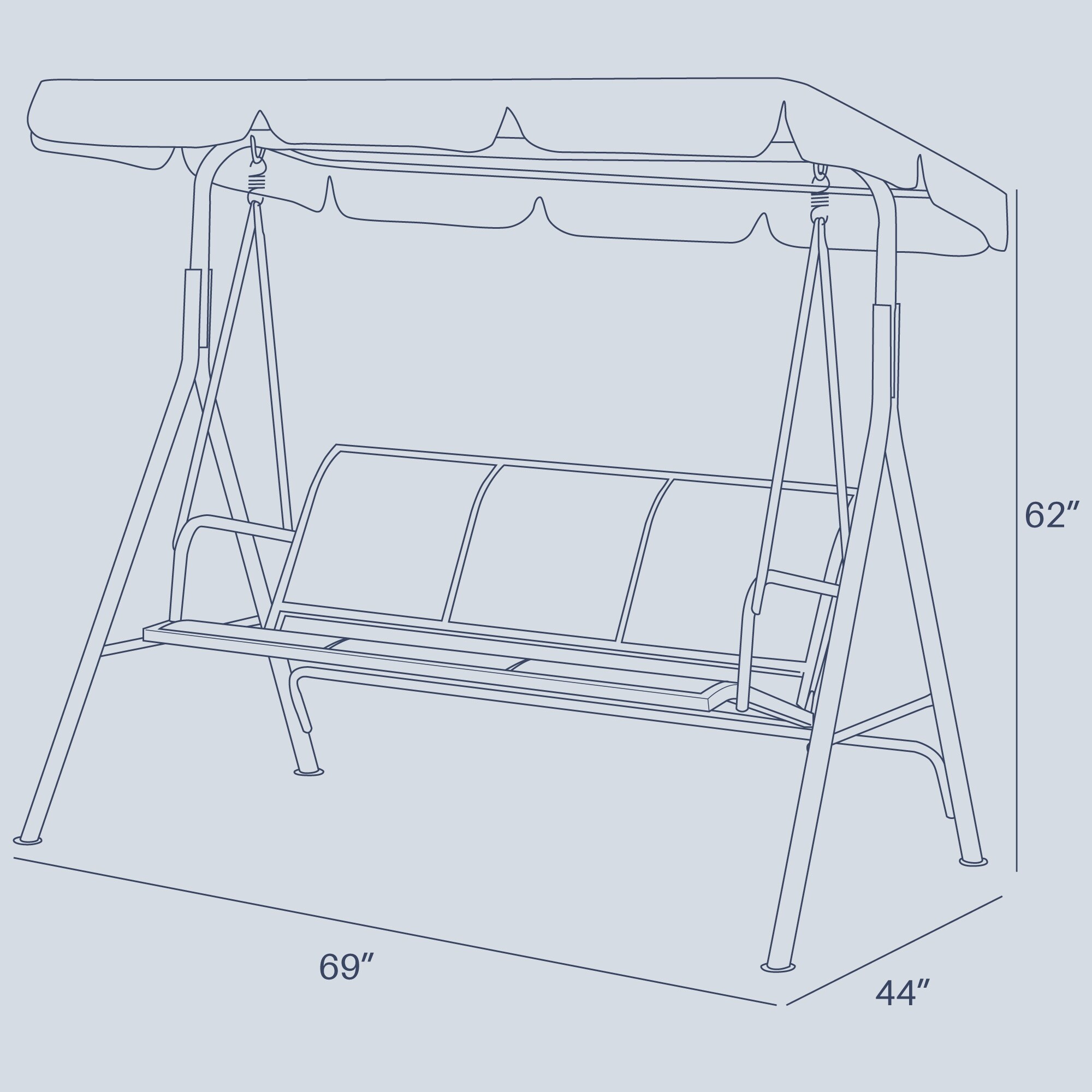 BELLEZE Porch Swing Glider UV Resistant 3 Seater Adjustable Dark Brown standard Bed Bath Beyond 15874296