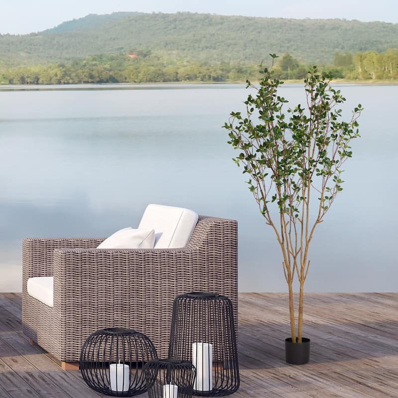 GDFStudio - Thorne 5.2FT Artificial Evergreen Tree with UV-Protected Leaves and Weighted Planter