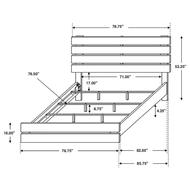 Brantford Farmhouse Wood Panel Bed with Horizontal Plank