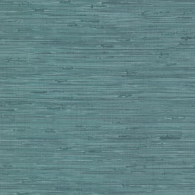 Brewster Fiber Teal Faux Grasscloth Wallpaper - 20.5in x 396in x 0.025in