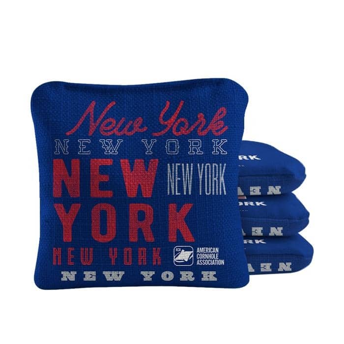 New York Football Blue Dual Sided Cornhole Bags