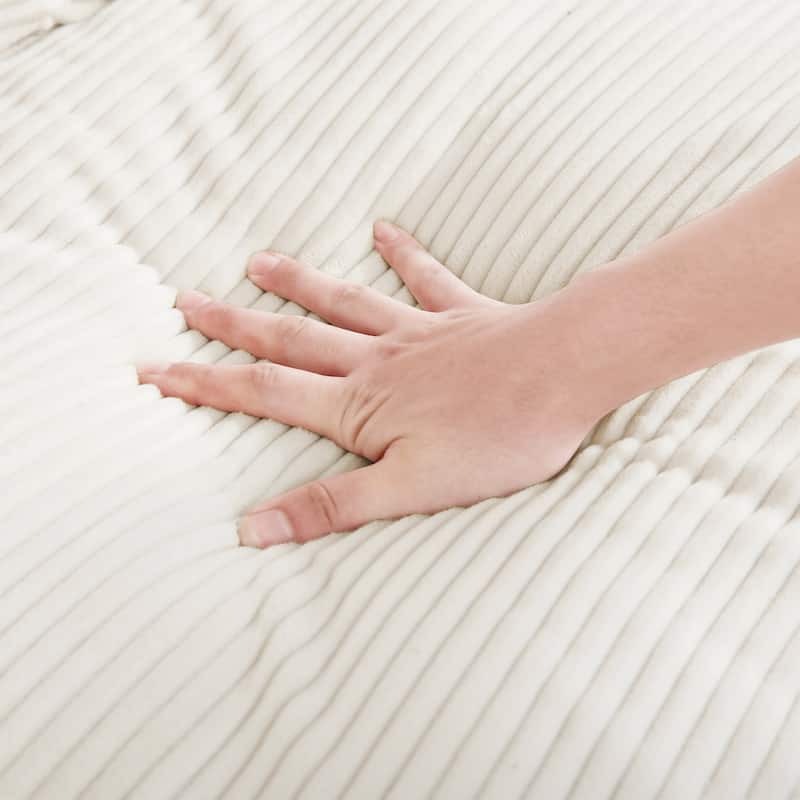 GDFStudio- Ravenscroft Corduroy Modular Sofa With Storage Ottoman