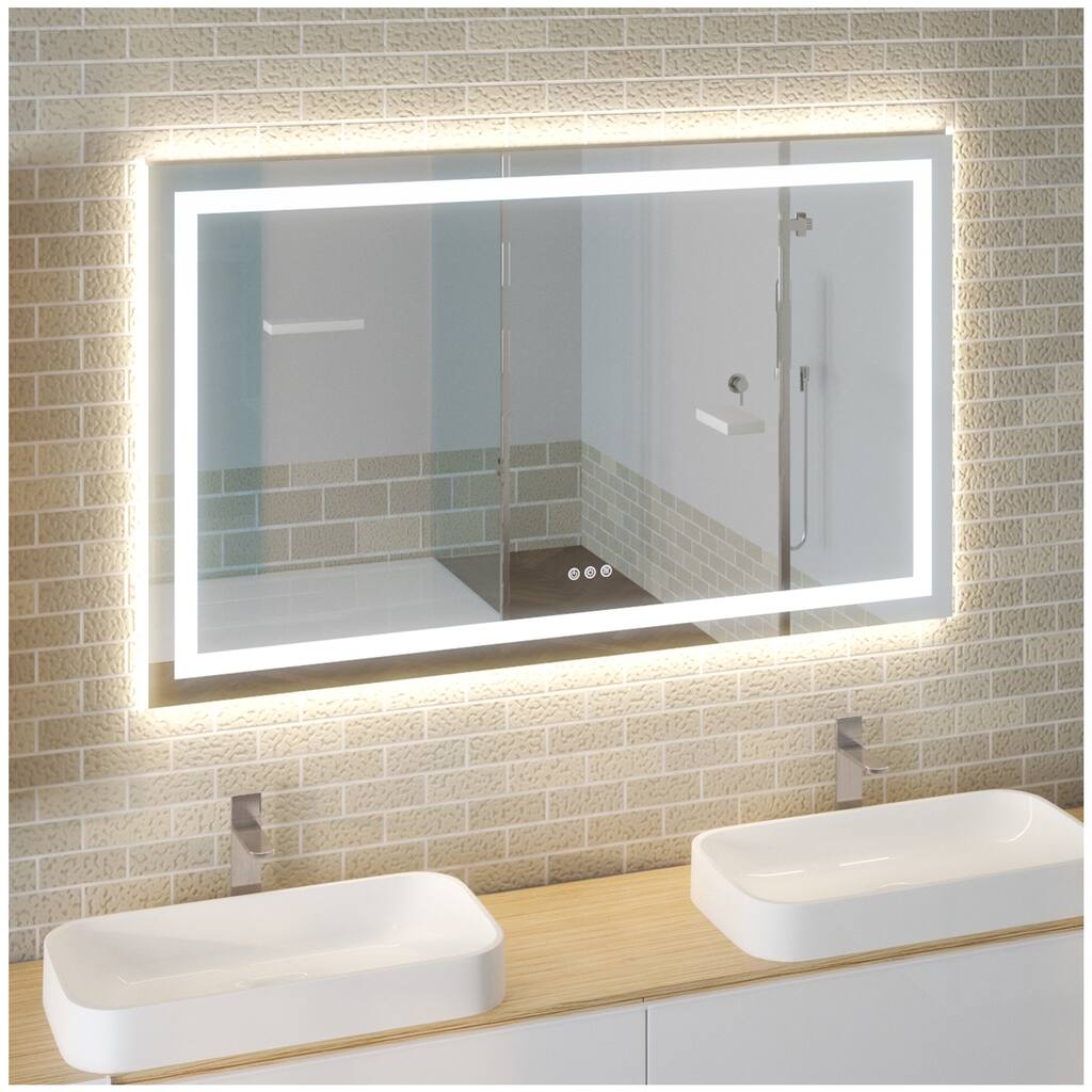 Modern Bathroom Vanity Mirror - 40 White Vanity Mirror with Lights - Medium