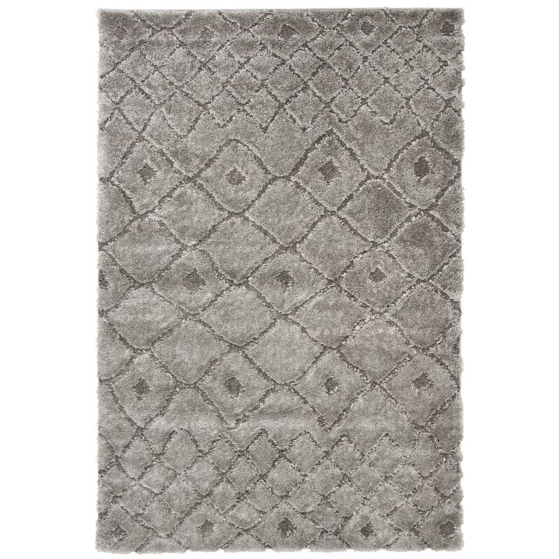 SAFAVIEH Sparta Shag Verdie 1.2-inch Thick Rug - 6'7" x 9'6" - Grey/Grey