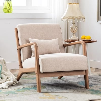 Prelife Modern Upholstered Living Room Armchairs with Wood Frame for Bedroom
