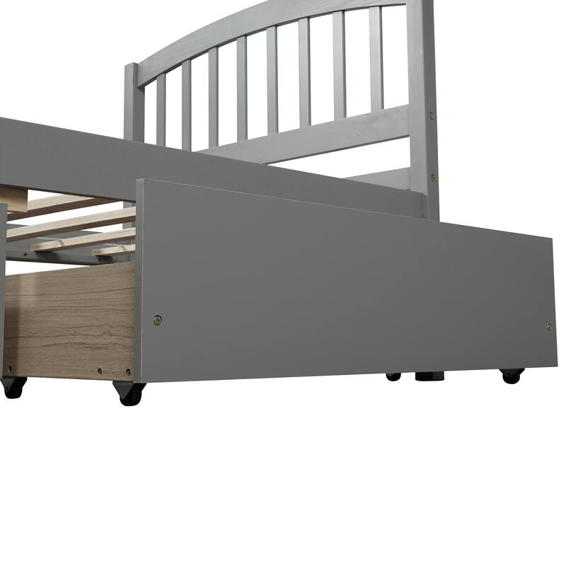Twin Platform Storage Bed Frame with Headboard, Two Drawers