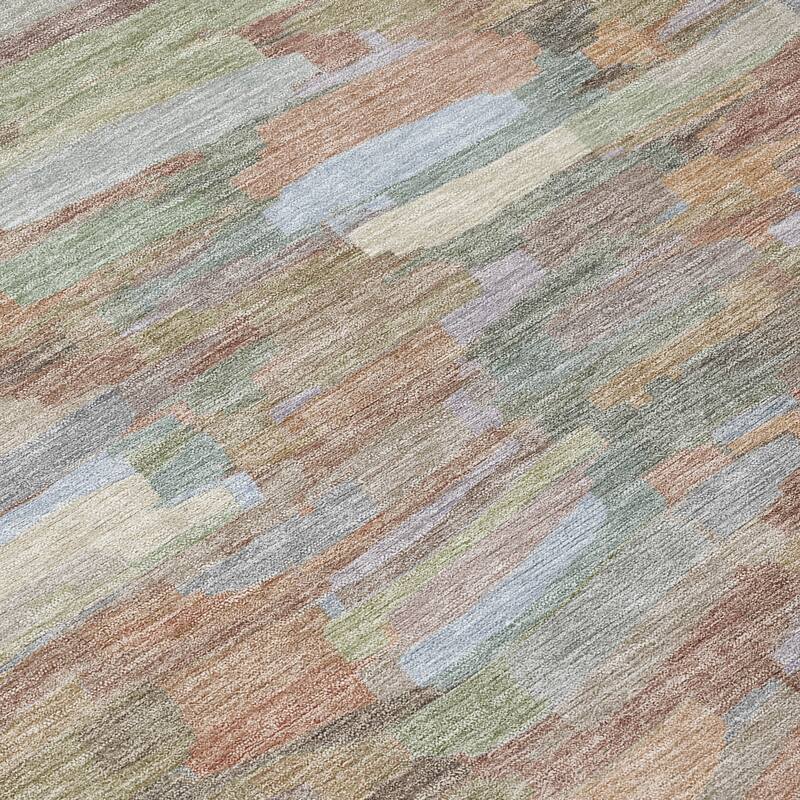 Machine Washable Indoor/ Outdoor Abstract Rock Chantille Rug