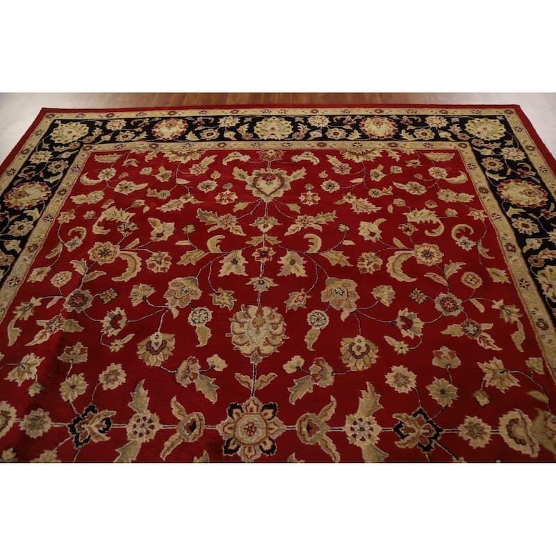 Floral Agra Oriental Area Rug Hand-Tufted Traditional Wool Carpet - 8'11" x 11'10"